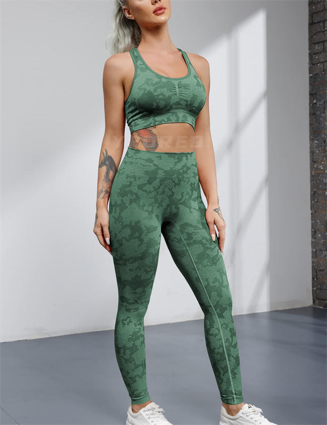 Women Seamless 2 Piece Workout Gym High Waist Snake Print Leggings with Sport Bra Set